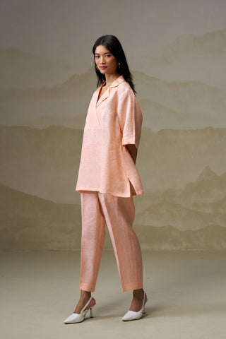 Naseebo Peachy Pink Linen Co-ord Set