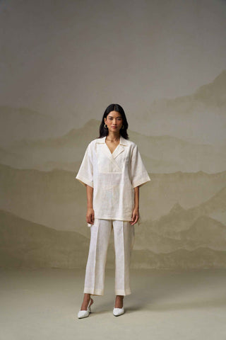 Cloud White Linen Co-Ord Set