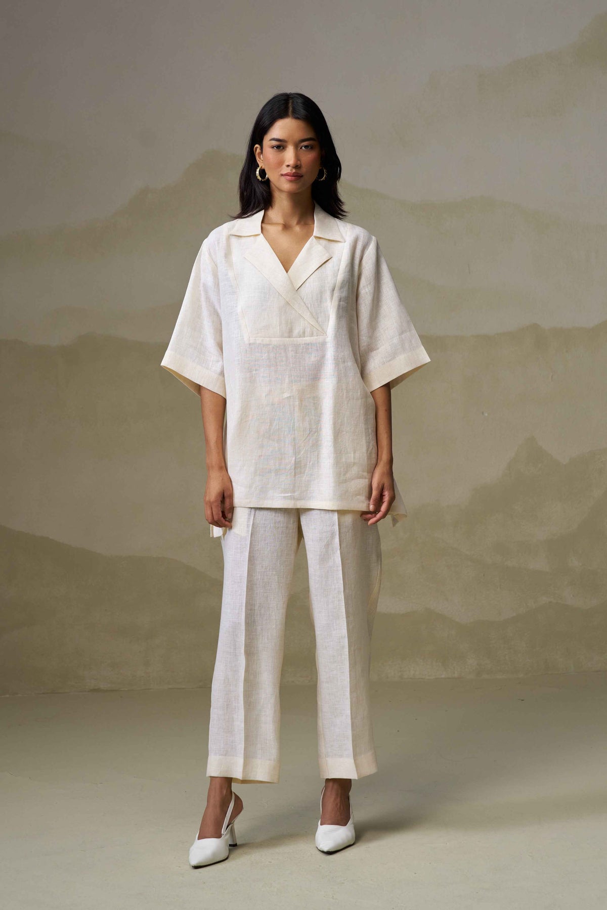 Kavya Bhosale in Naseebo Cloud White Linen Co-ord Set