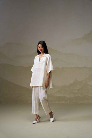 Cloud White Linen Co-Ord Set