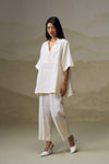 Naseebo Cloud White Linen Co-ord Set