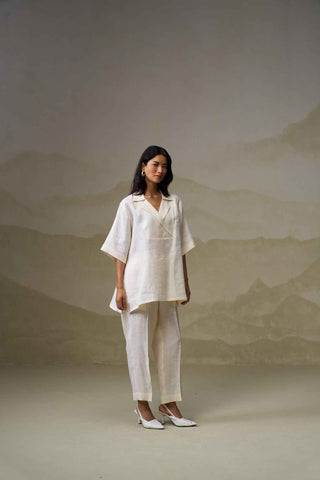 Cloud White Linen Co-Ord Set