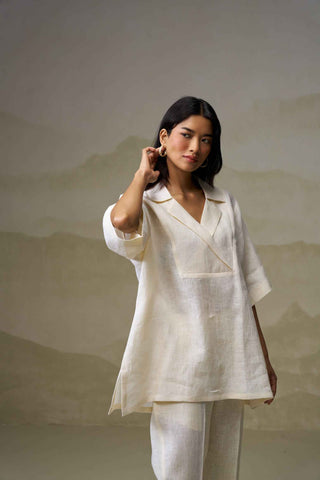 Cloud White Linen Co-Ord Set