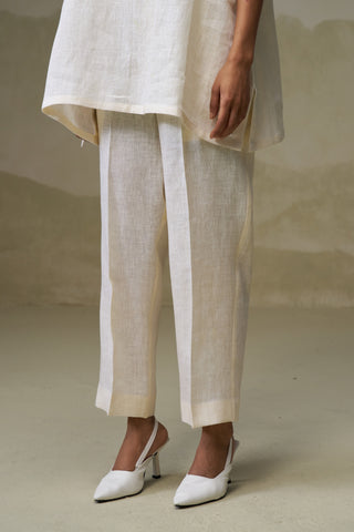 Naseebo Cloud White Linen Co-ord Set