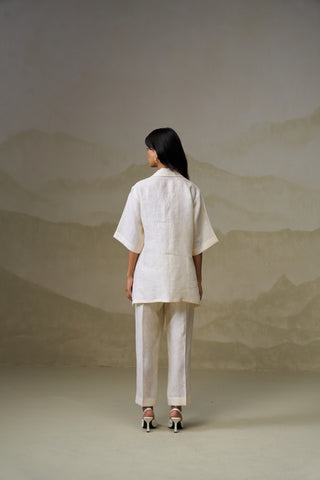 Cloud White Linen Co-Ord Set