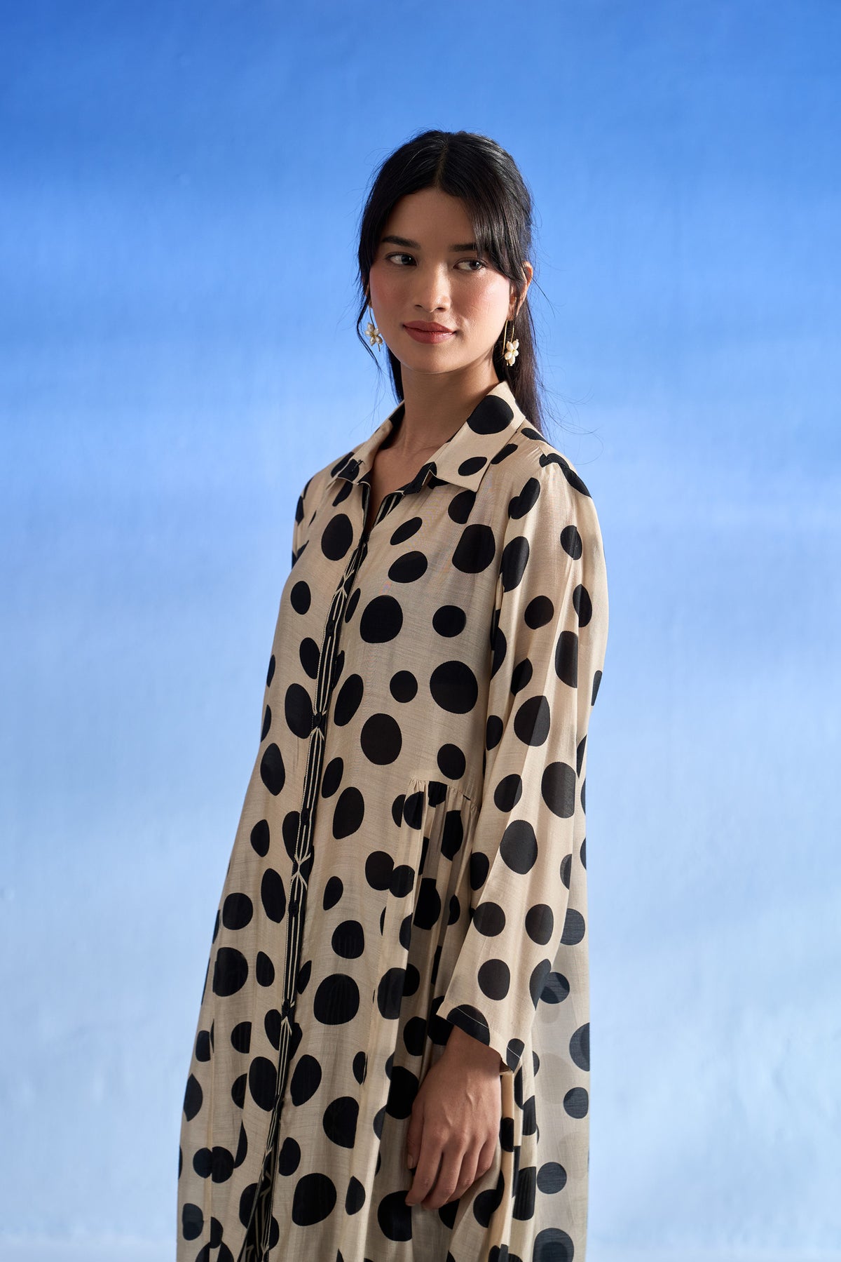 Naseebo Polka Charm Mulsatin Co-ord Set
