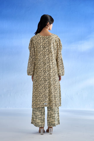 Ivory Maze MulSatin Co-Ord Set