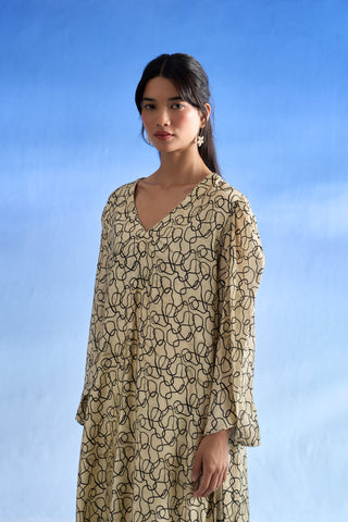 Ivory Maze MulSatin Co-Ord Set