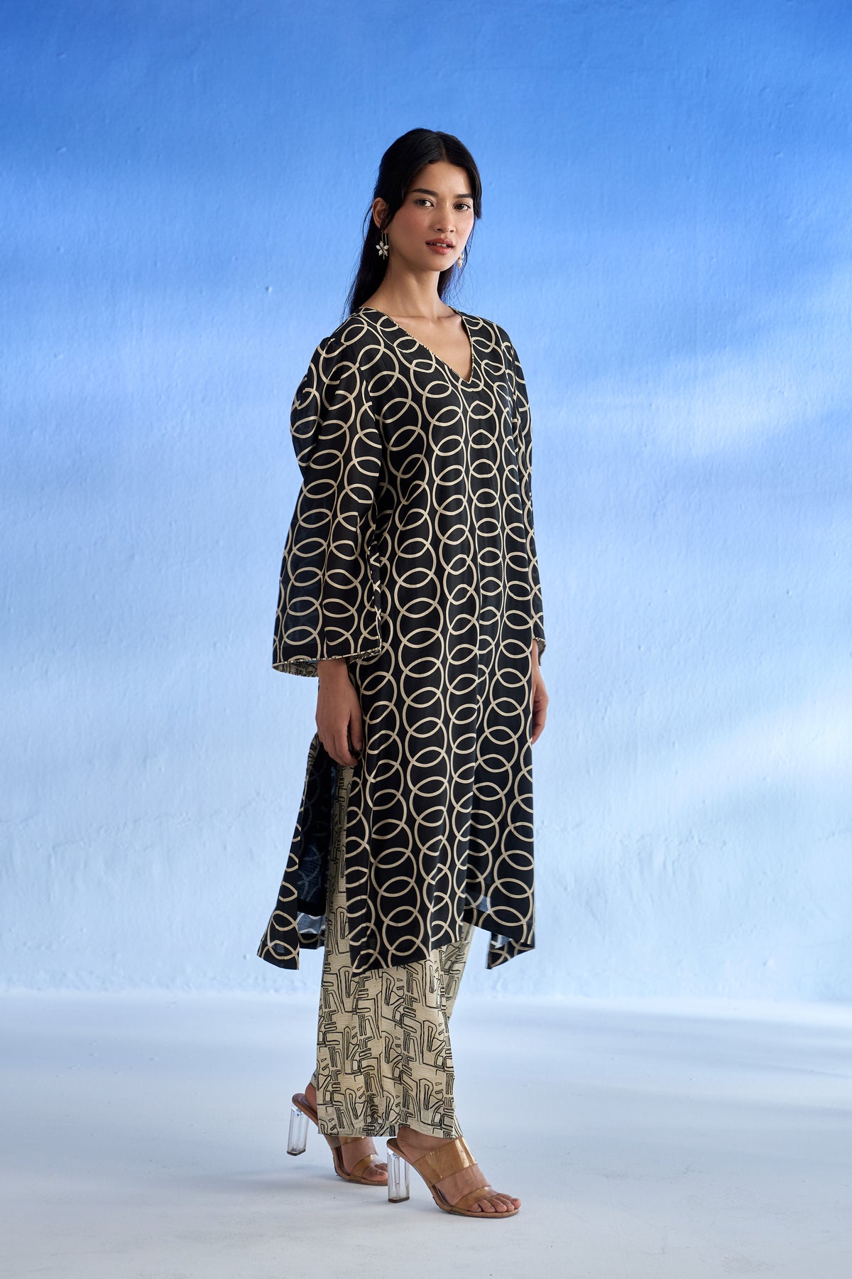 Naseebo Noir Loop MulSatin Co-ord Set