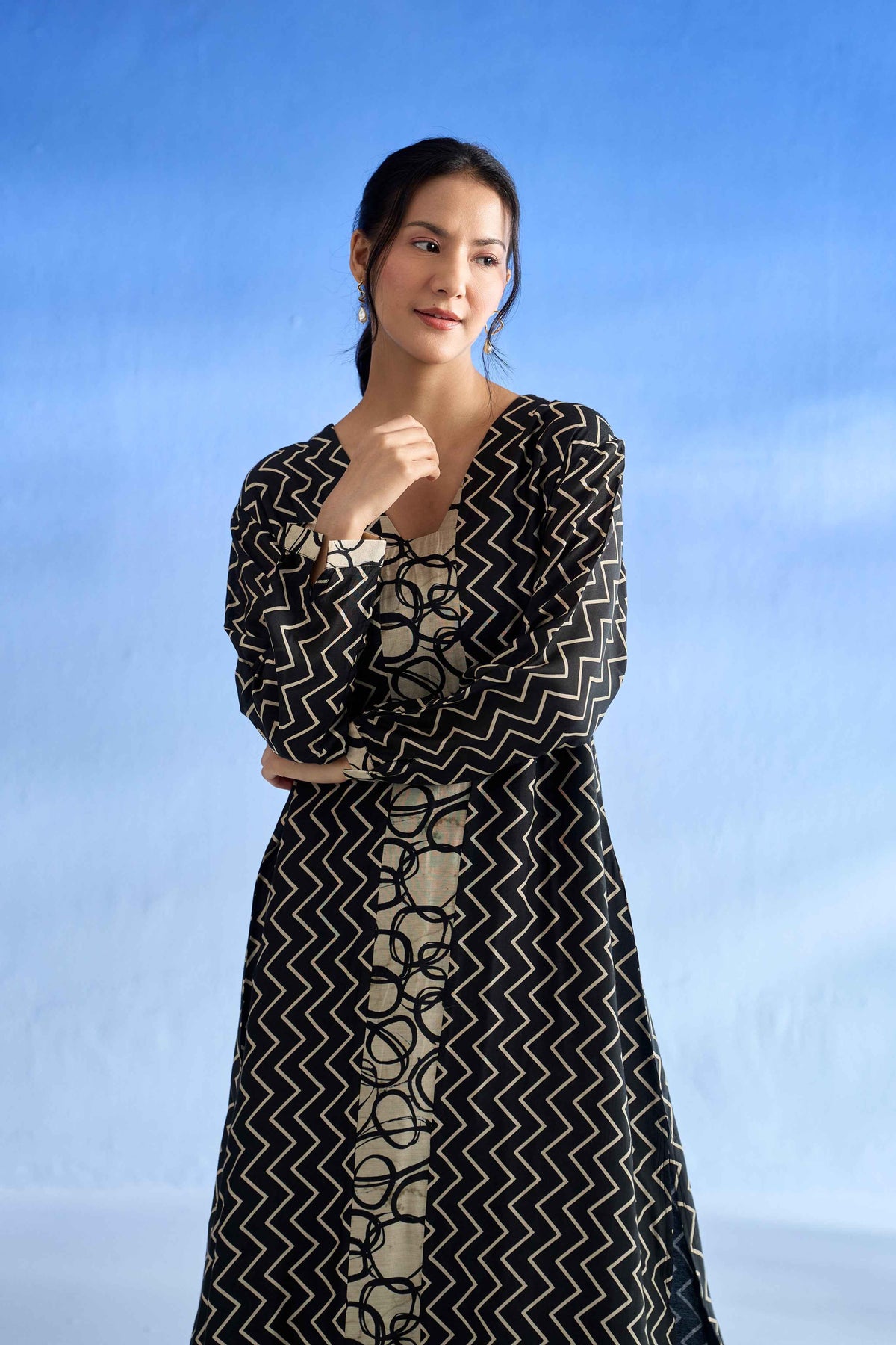 Midnight Maze MulSatin Co-Ord Set