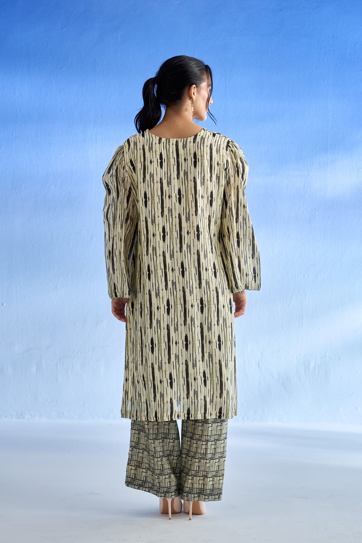 Naseebo Abstract Elegance Mulsatin Co-ord Set