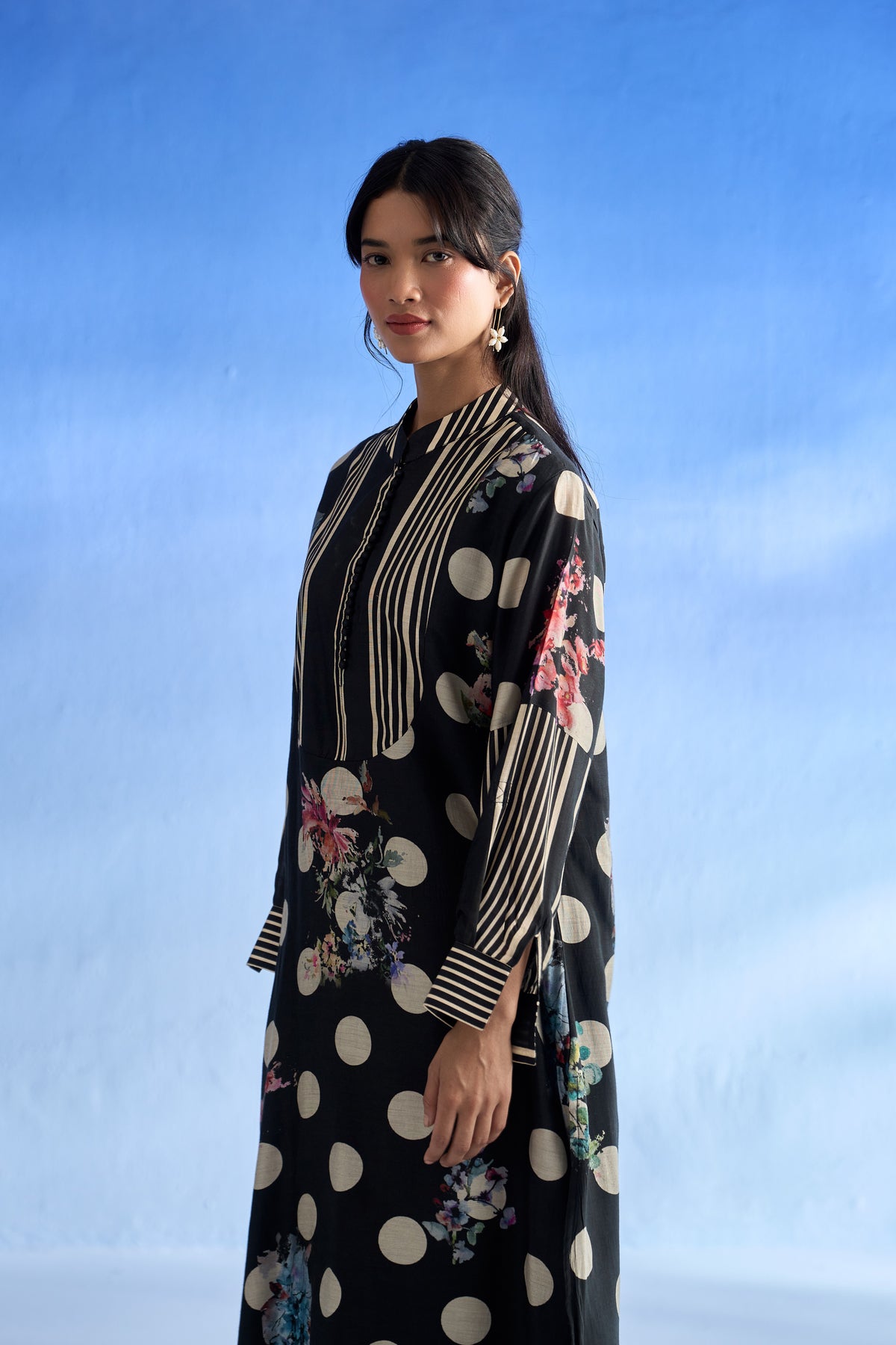 Naseebo Midnight Bloom Mulsatin Co-ord Set