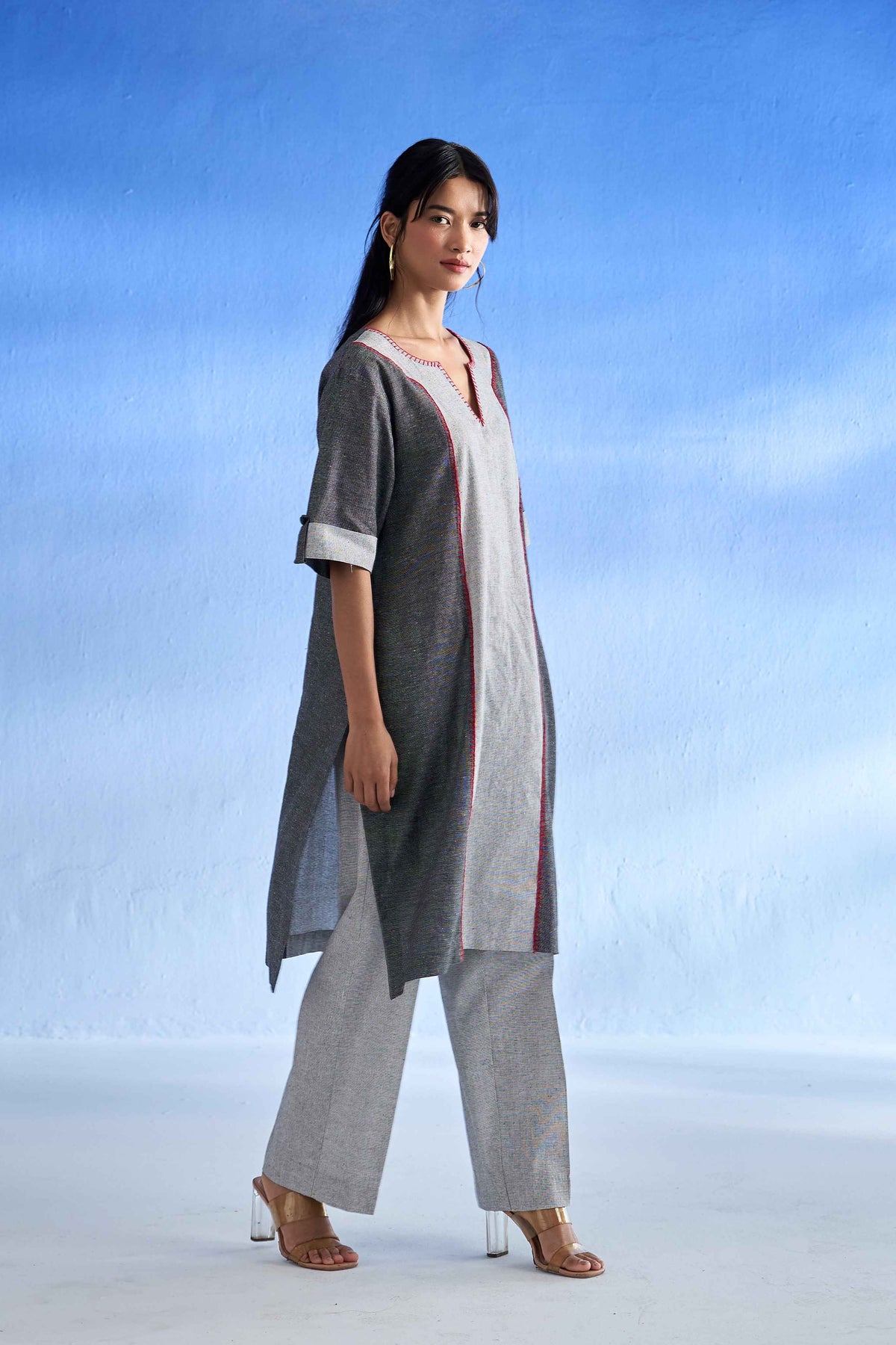 Grey linen Kueta Set