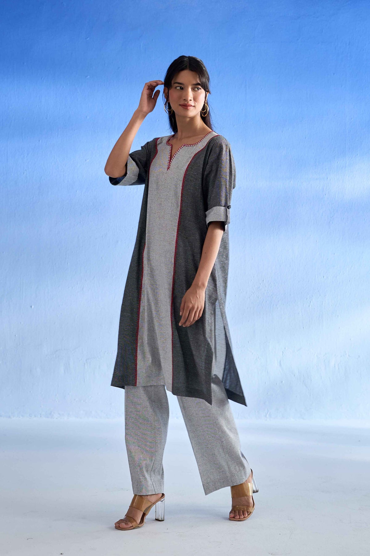 Grey linen Kueta Set