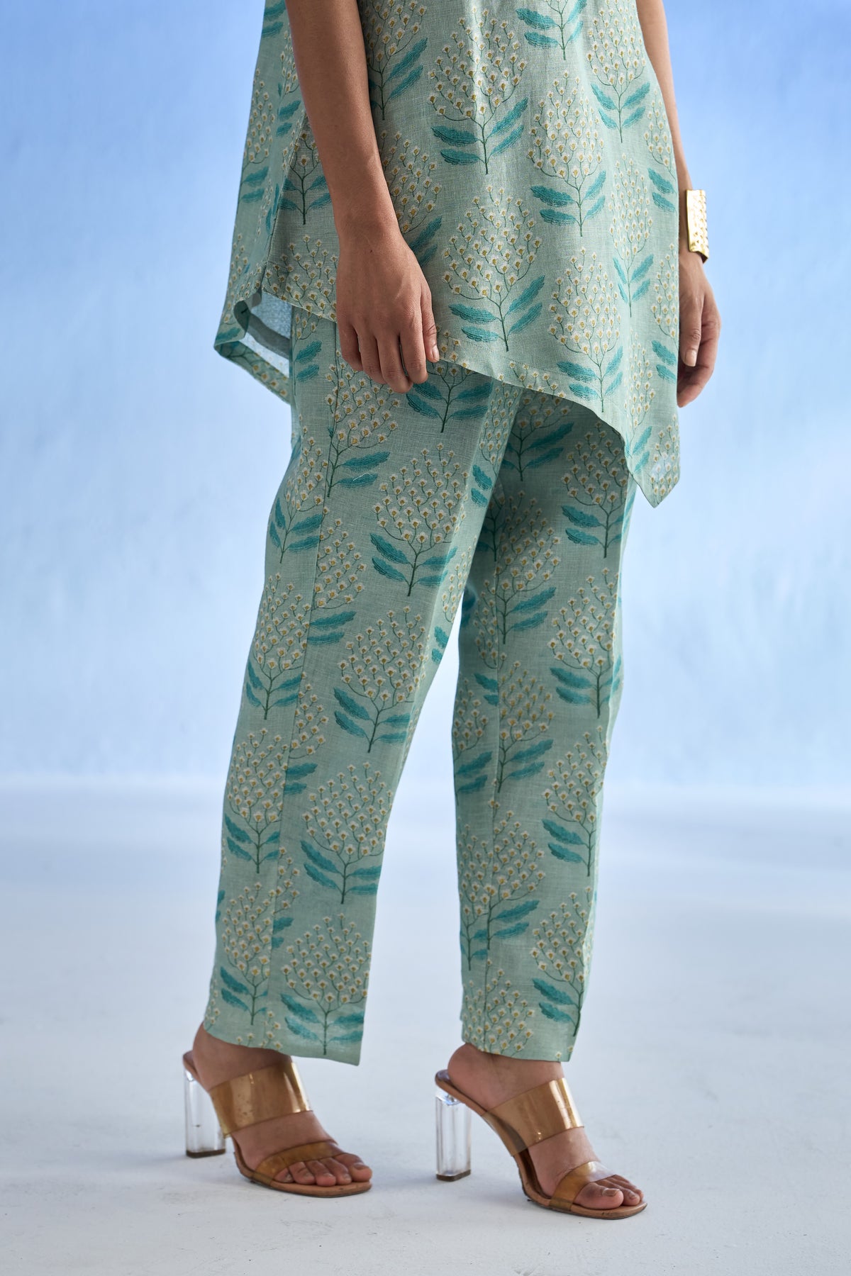 Naseebo Willow Mint Linen Co-ord Set