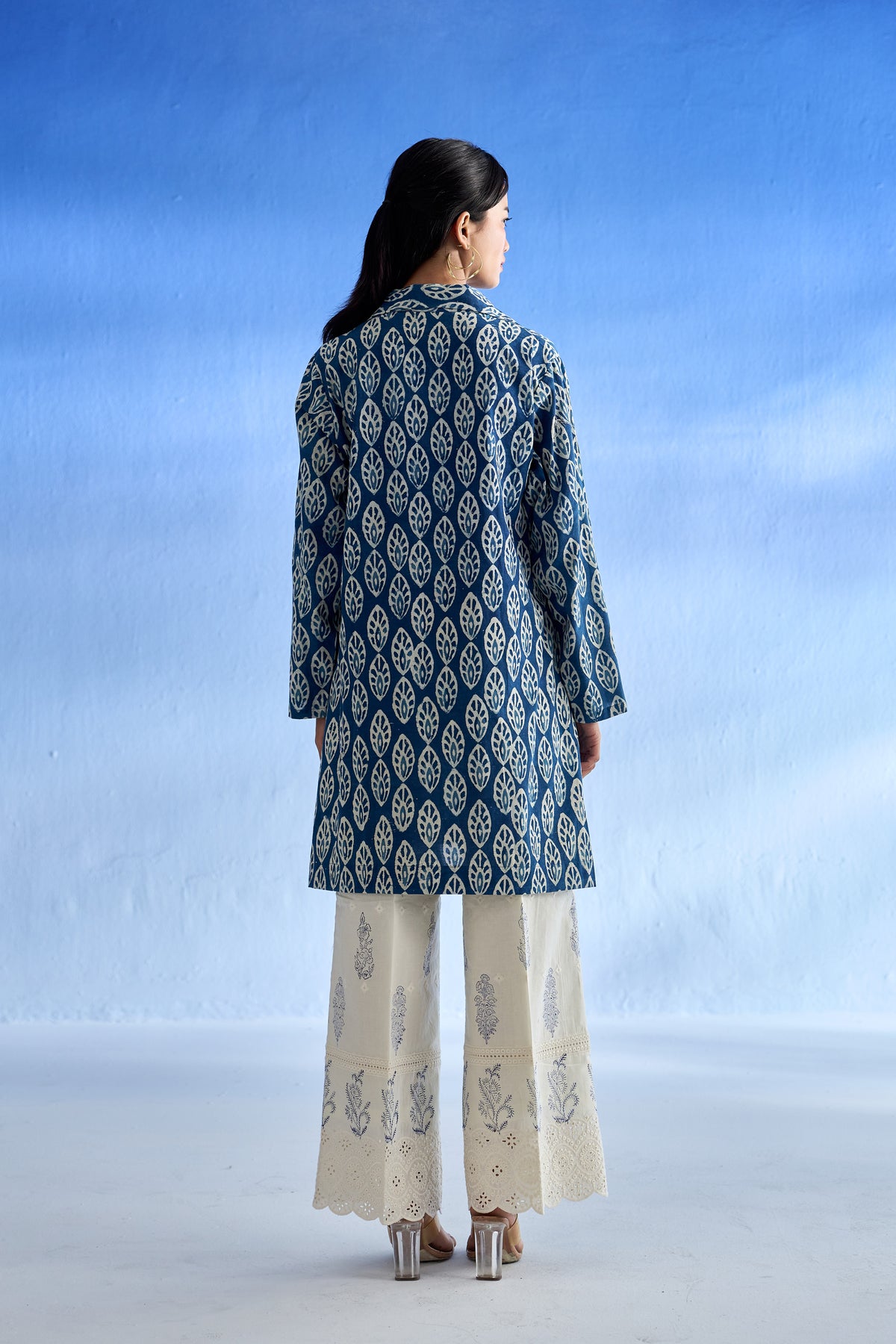 Naseebo Indigo Leaf Linen Co-ord Set