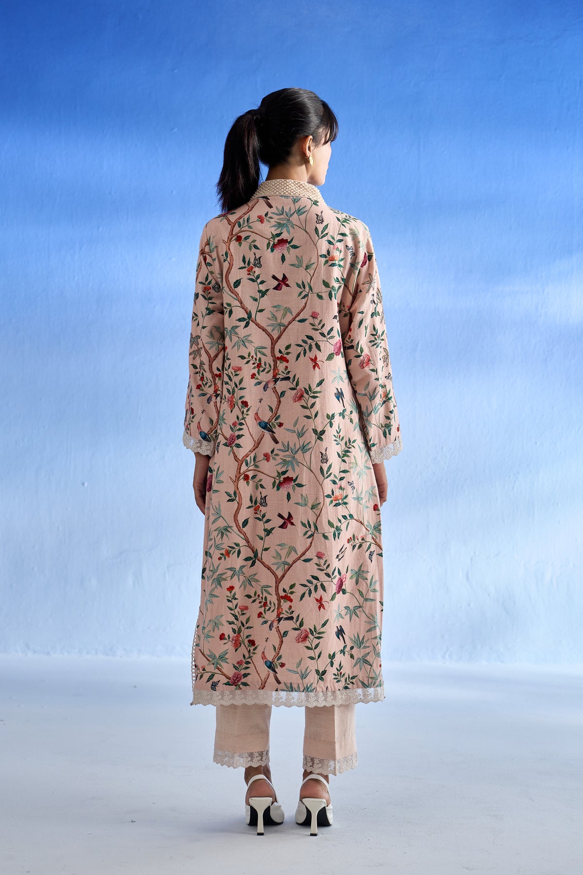 Sabeena Tamang Deshmukh in Naseebo Blush Garden Linen Kurta Set