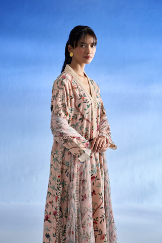 Blush Garden Linen Kurta Set