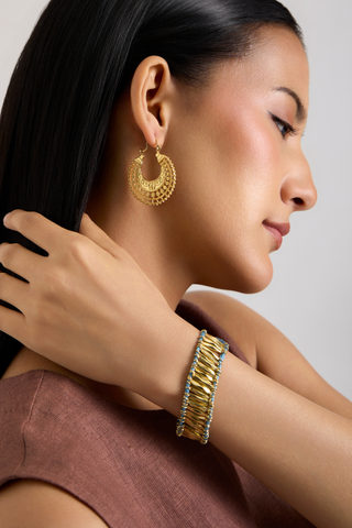 Grandeur Blue & Gold Woven Cuff
