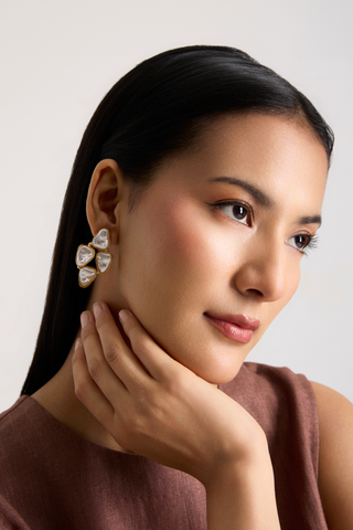 Aurelia White Cluster Earrings
