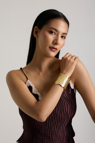 Anne Woven Gold Statement Cuff
