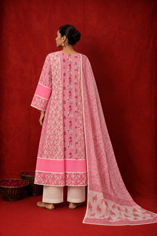 Naseebo Vrinda Hand Block Printed Anarkali Set