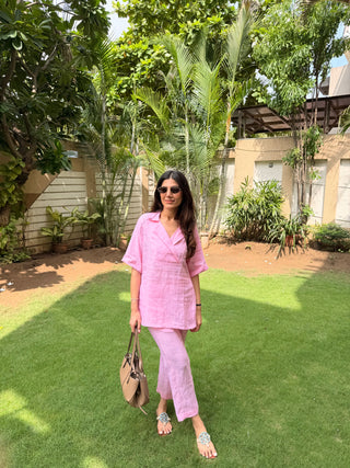Shivani Lalwani in Naseebo Blossom Pink Linen Co-ord Set
