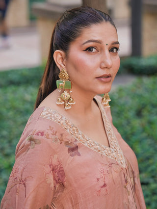 Sapna Choudhary in Naseebo Bloomscape Linen Co-ord Set