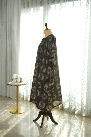 Mystic Shibori Silk Kaftan with Pants
