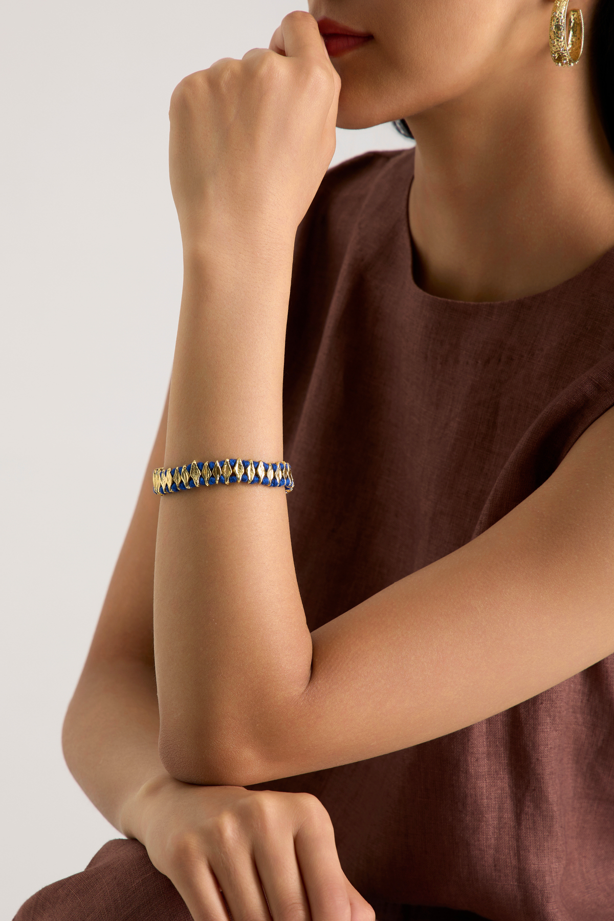 Imperial Blue & Gold Woven Cuff