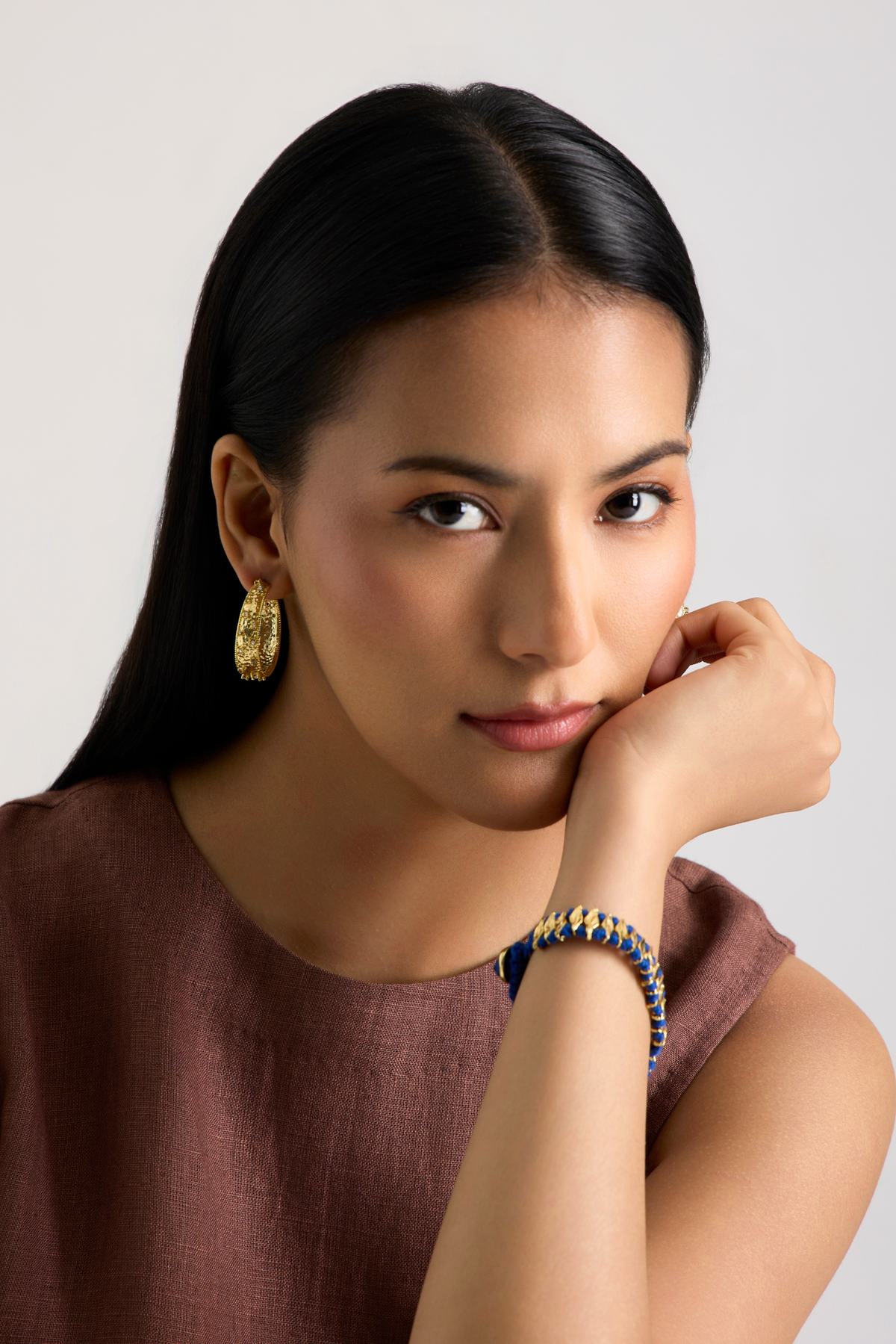 Imperial Blue & Gold Woven Cuff