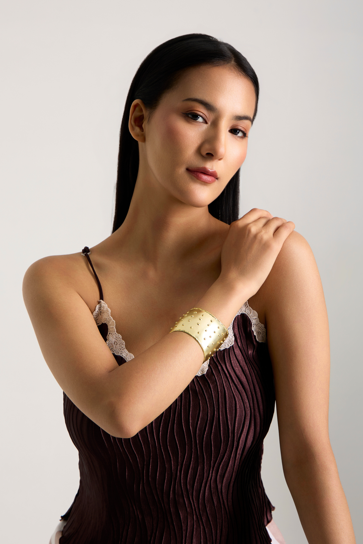 Meadow Studded Gold Cuff