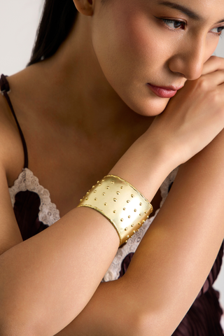 Meadow Studded Gold Cuff