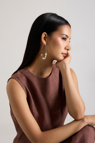 Mehfil Pearl Open Hoop Earrings