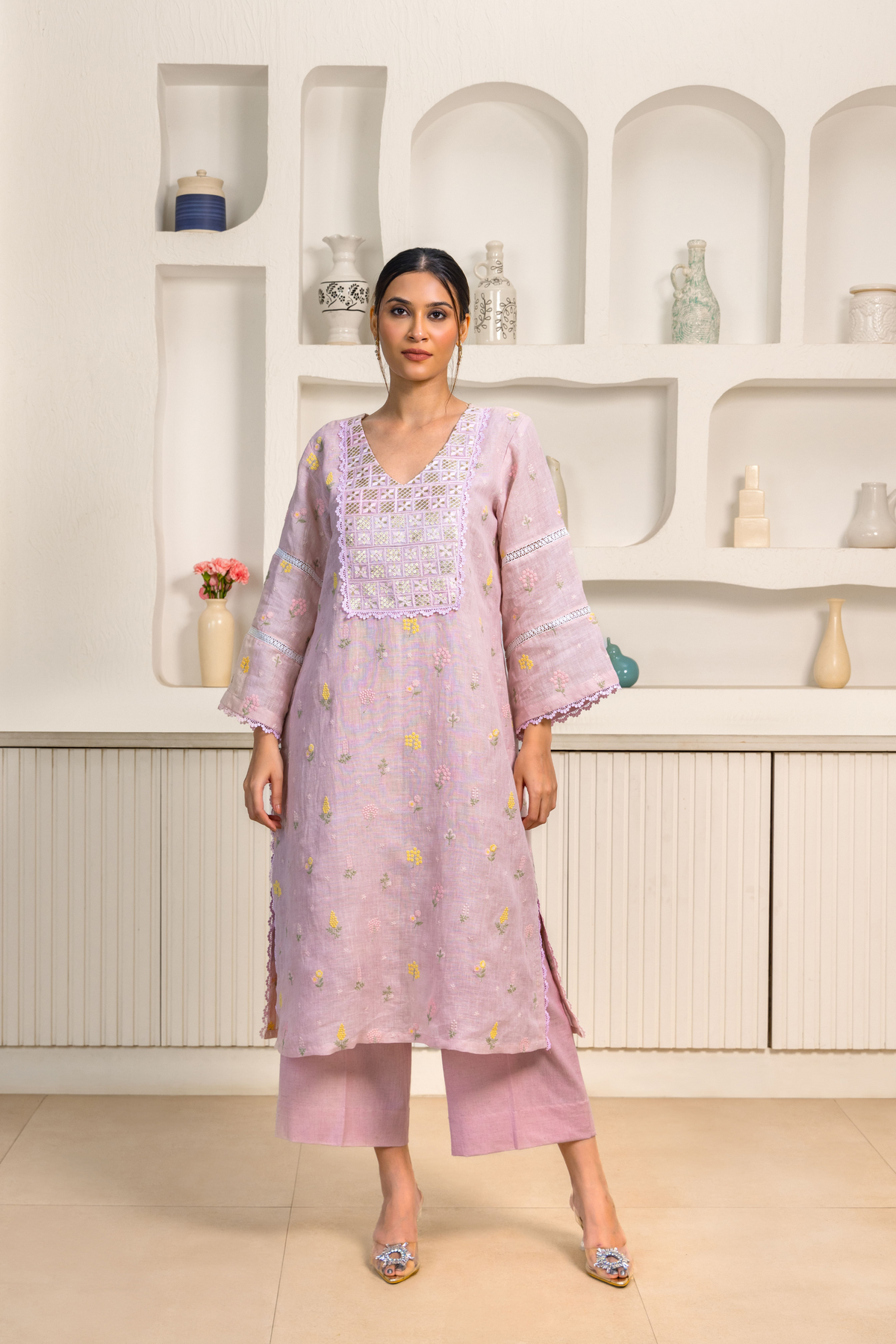 Pastel Grace Linen Premium Kurta Set