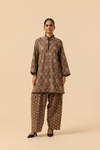 Naseebo Desert Bloom Ajrakh Printed Farshi Coord Set
