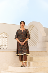 Floral Symphony Ajrakh Coord Set