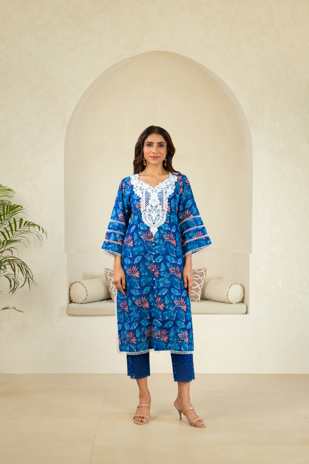 Indigo Delight Luxe Cotton Premium Kurta Set