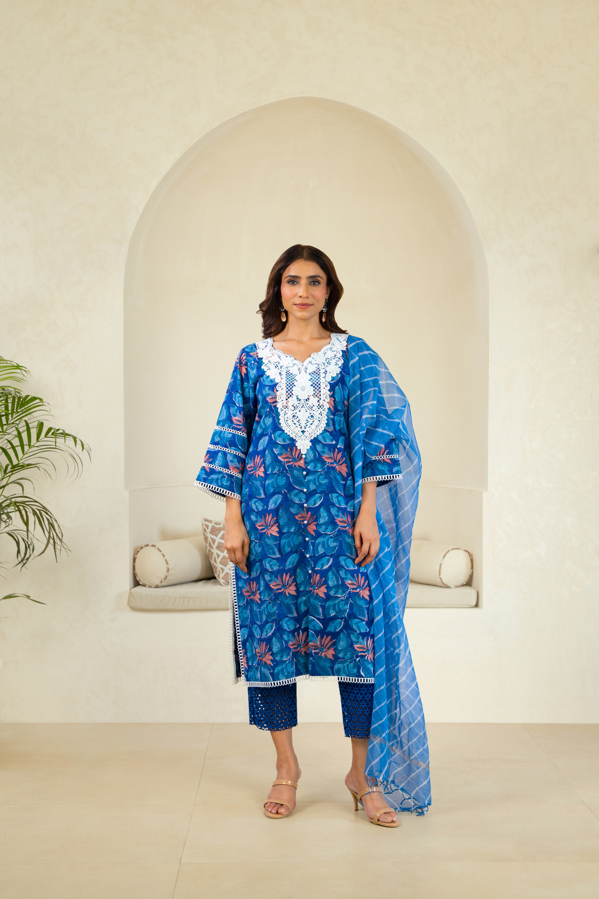 Indigo Delight Luxe Cotton Premium Kurta Set