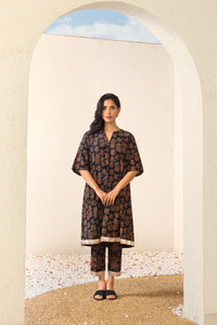 Twinkling Night Ajrakh Coord Set