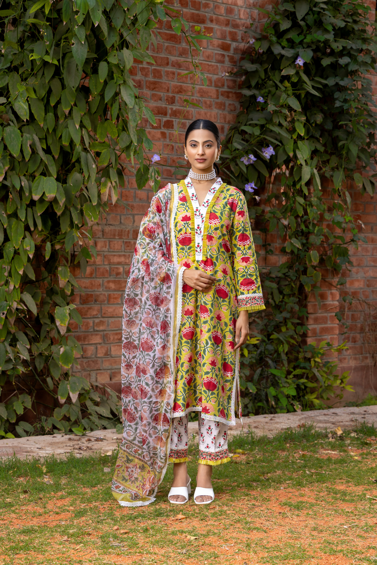 Harpreeth Suri in Naseebo Spring Glow Hand Block Printed Cotton Kurta Set