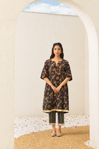 Sunflower Serenade Ajrakh Coord Set