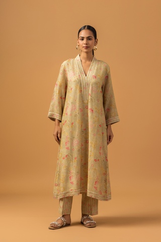 Naseebo Sandalwood Flora Linen Premium Co-ord Set