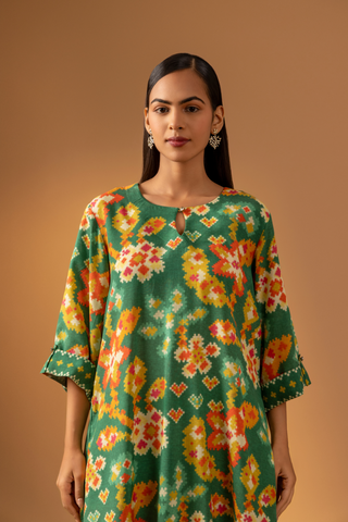 Naseebo Sage Rhythm Muslin Coord Set