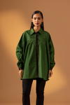 Naseebo Olive Eclipse Cotton Poplin Women Shirt
