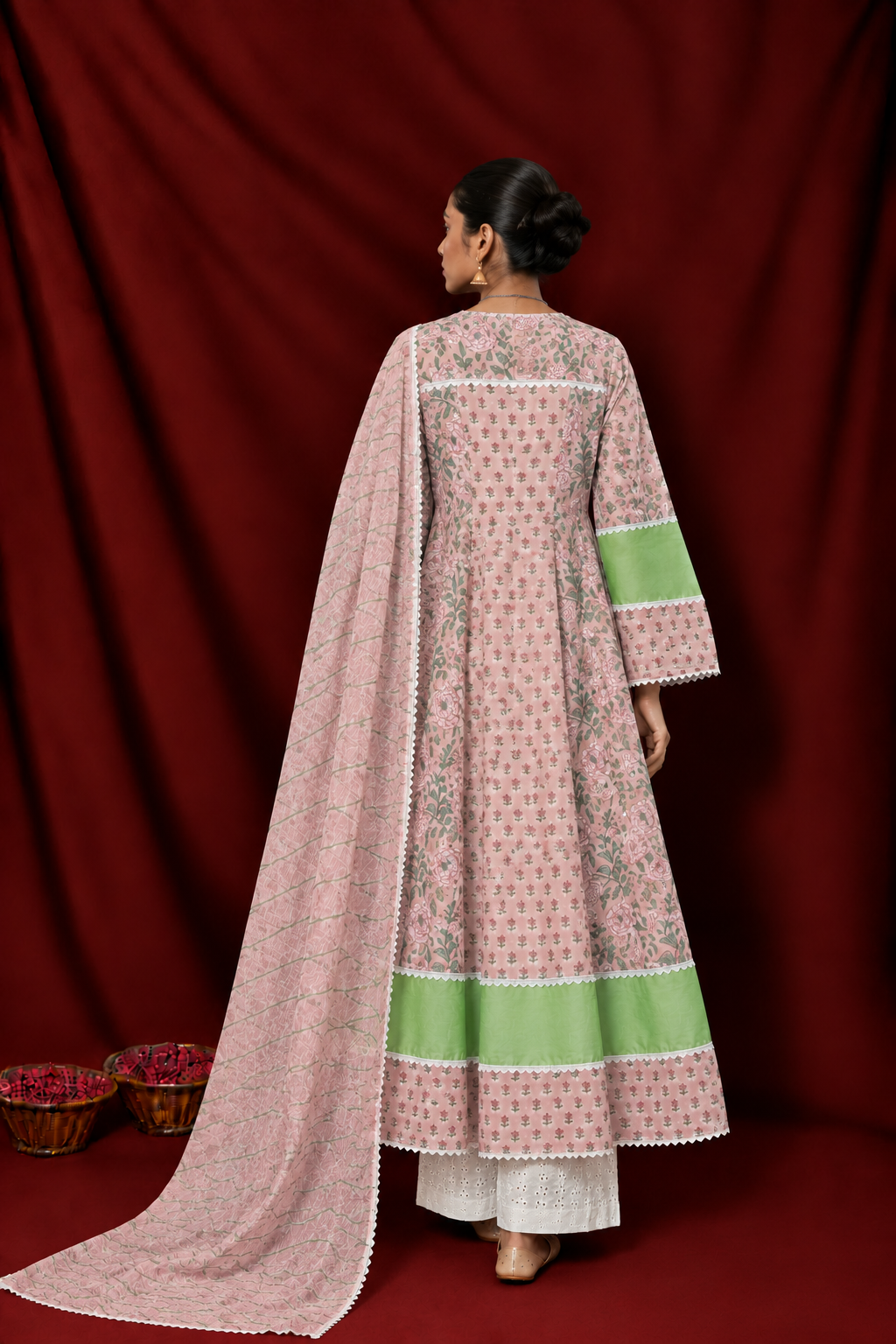 Naseebo Chanchal Hand Block Printed Anarkali Set