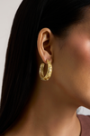 Saisha Ornate Textured Hoop Earrings