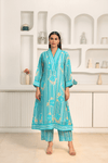 Naseebo Turquoise Radiance Linen Co-ord Set