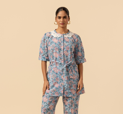 Autumn Vines Ajrakh Coord Set
