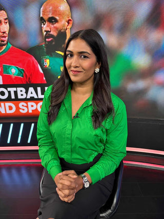 Rupha Ramani in Naseebo Lush Green Lace Shirt